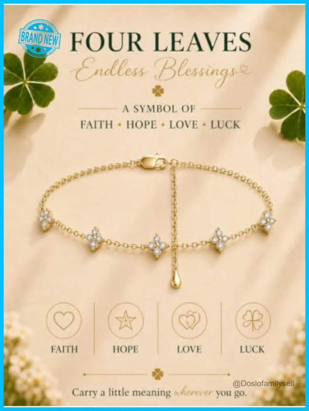 14K Gold Plated Moissanite Link Bracelet Adjustable